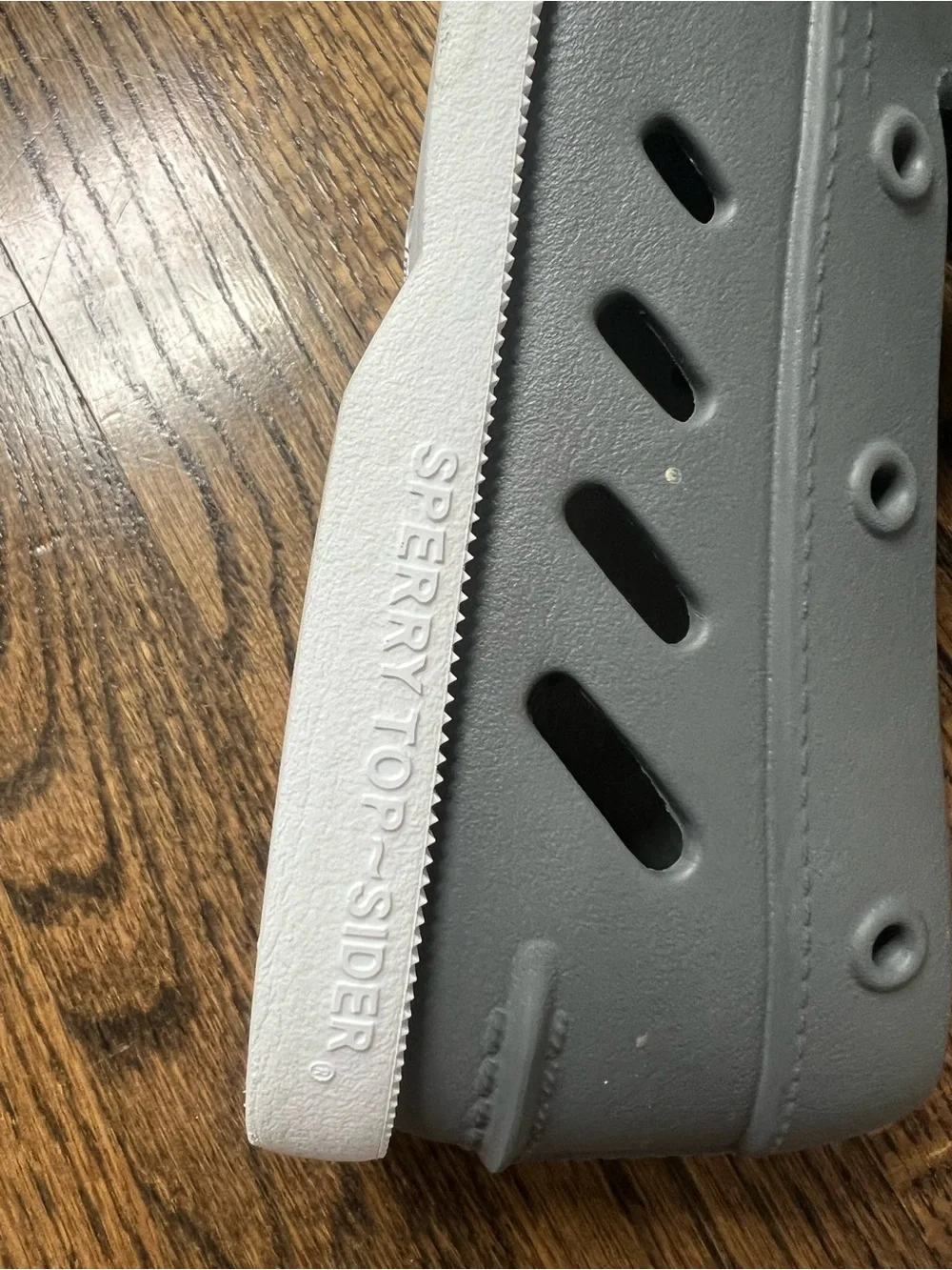 Sperry Men's Gray Slip-On Perforated Boat Shoes